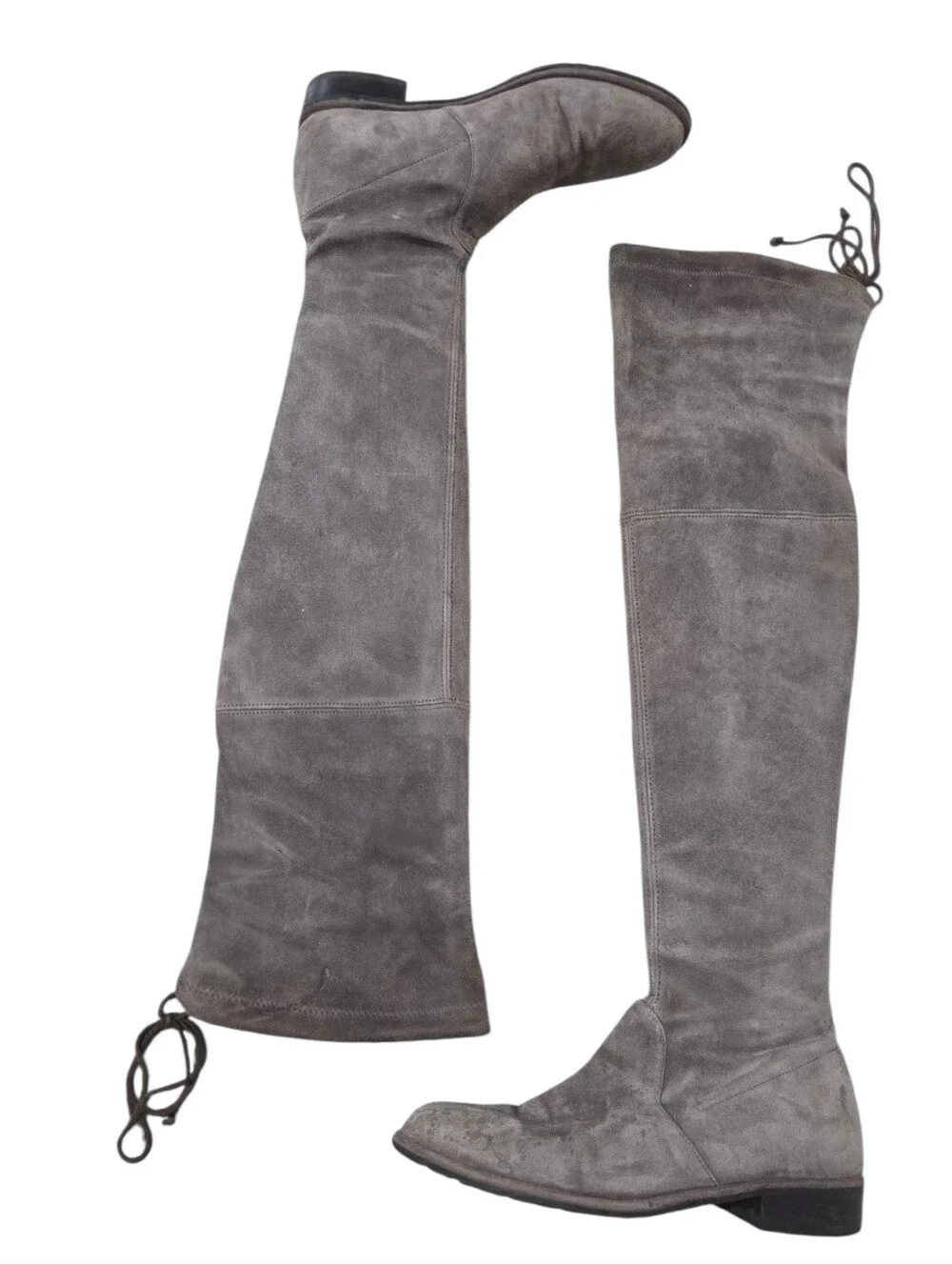 Stuart Weitzman Grey Lowland Suede Over-The-Knee Boots Sz 6.5